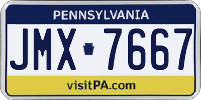 PA license plate JMX7667