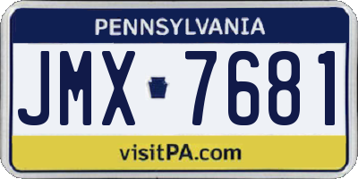 PA license plate JMX7681