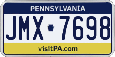 PA license plate JMX7698