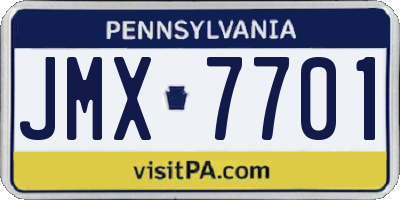 PA license plate JMX7701