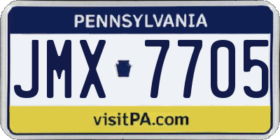 PA license plate JMX7705
