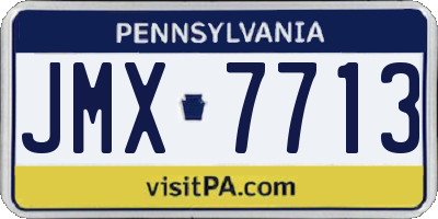 PA license plate JMX7713