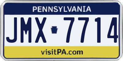 PA license plate JMX7714