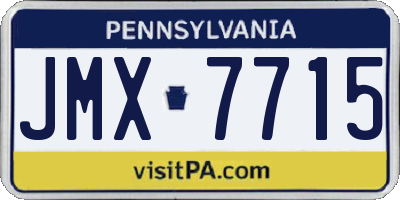 PA license plate JMX7715