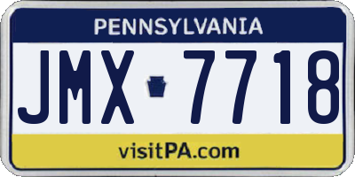 PA license plate JMX7718