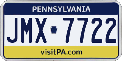 PA license plate JMX7722