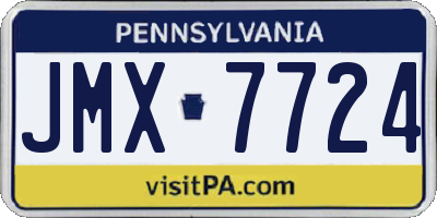 PA license plate JMX7724