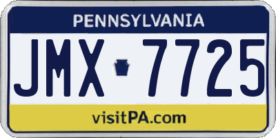 PA license plate JMX7725