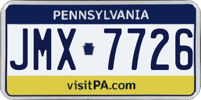 PA license plate JMX7726