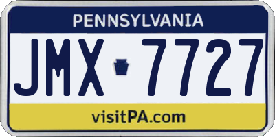 PA license plate JMX7727