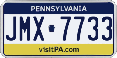 PA license plate JMX7733