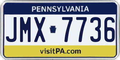 PA license plate JMX7736