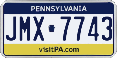 PA license plate JMX7743