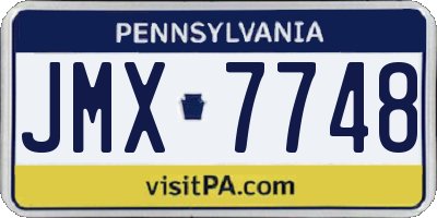 PA license plate JMX7748