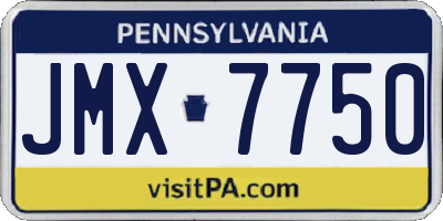 PA license plate JMX7750