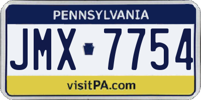 PA license plate JMX7754