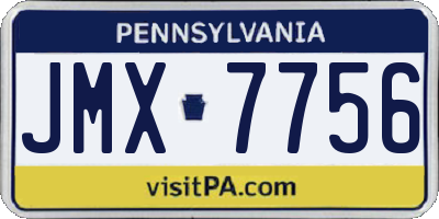 PA license plate JMX7756