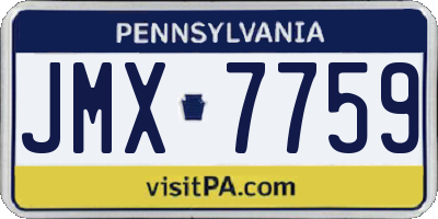 PA license plate JMX7759