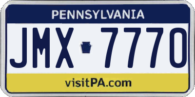 PA license plate JMX7770