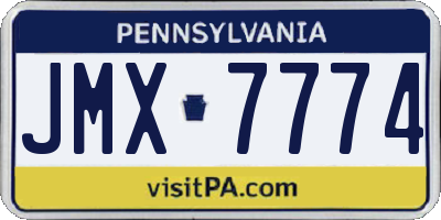 PA license plate JMX7774