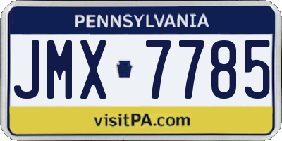 PA license plate JMX7785