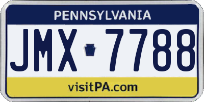 PA license plate JMX7788