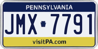 PA license plate JMX7791