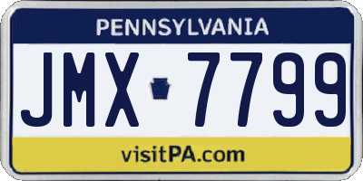 PA license plate JMX7799