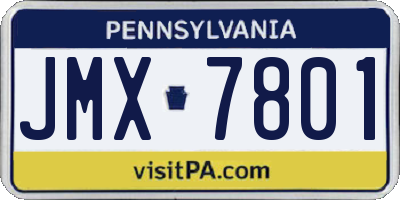 PA license plate JMX7801