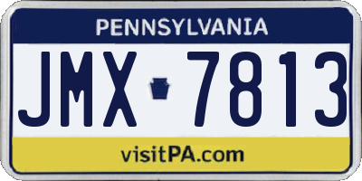 PA license plate JMX7813
