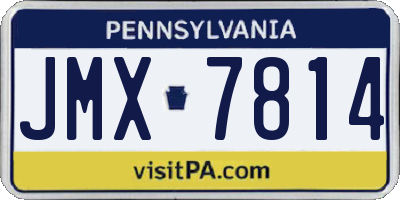 PA license plate JMX7814