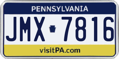 PA license plate JMX7816