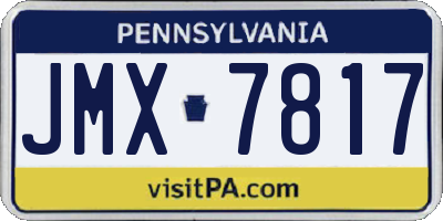 PA license plate JMX7817