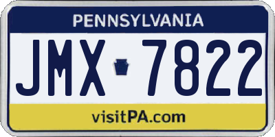 PA license plate JMX7822
