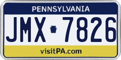 PA license plate JMX7826