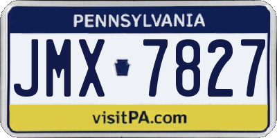 PA license plate JMX7827
