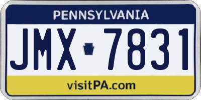 PA license plate JMX7831