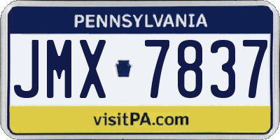 PA license plate JMX7837