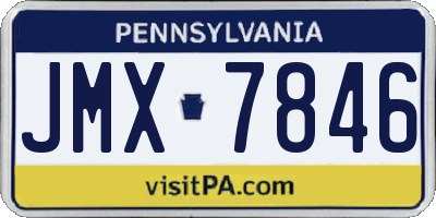 PA license plate JMX7846