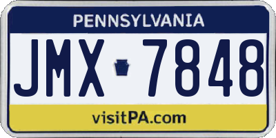 PA license plate JMX7848