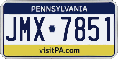 PA license plate JMX7851