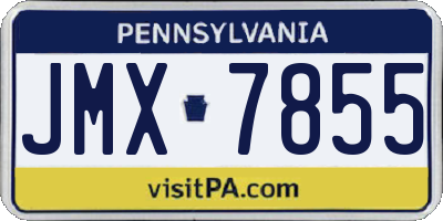 PA license plate JMX7855
