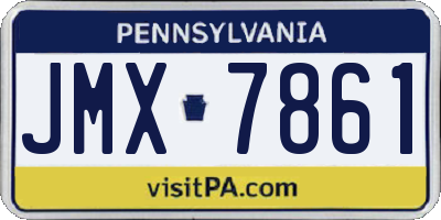 PA license plate JMX7861