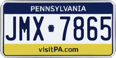 PA license plate JMX7865