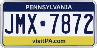 PA license plate JMX7872