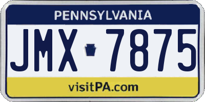 PA license plate JMX7875