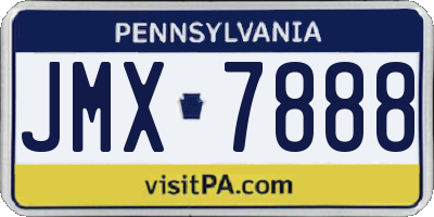 PA license plate JMX7888