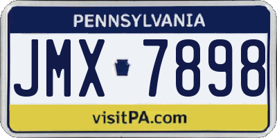 PA license plate JMX7898