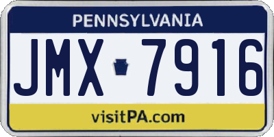 PA license plate JMX7916