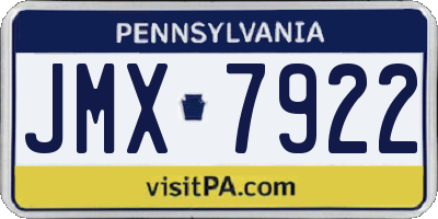 PA license plate JMX7922